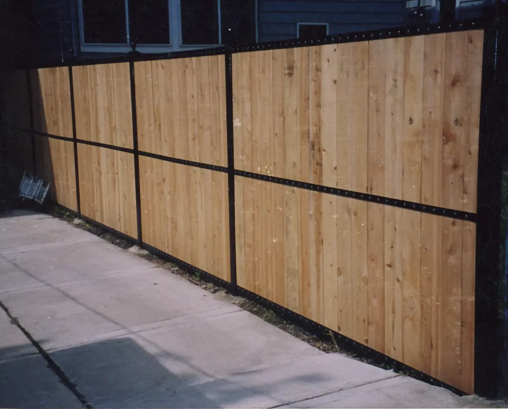 Modern wooden fence