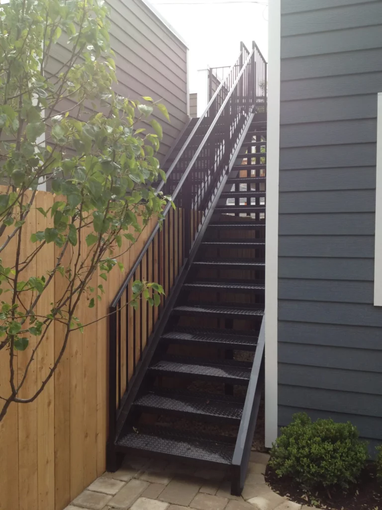 Side home steel stairs
